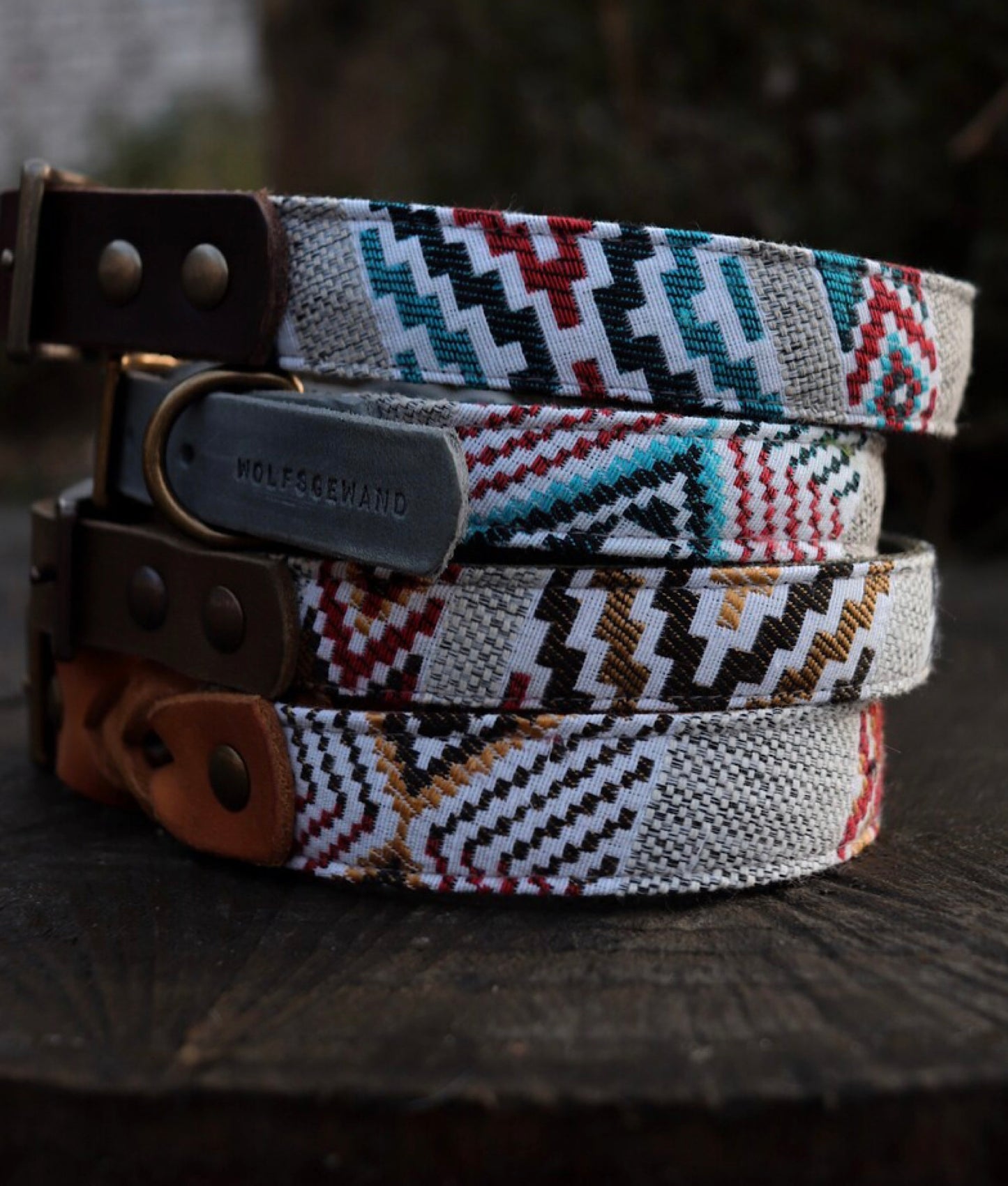 Halsband BRAGI • Fettleder-Stoff-Kombi | verschiedene Varianten erhältlich