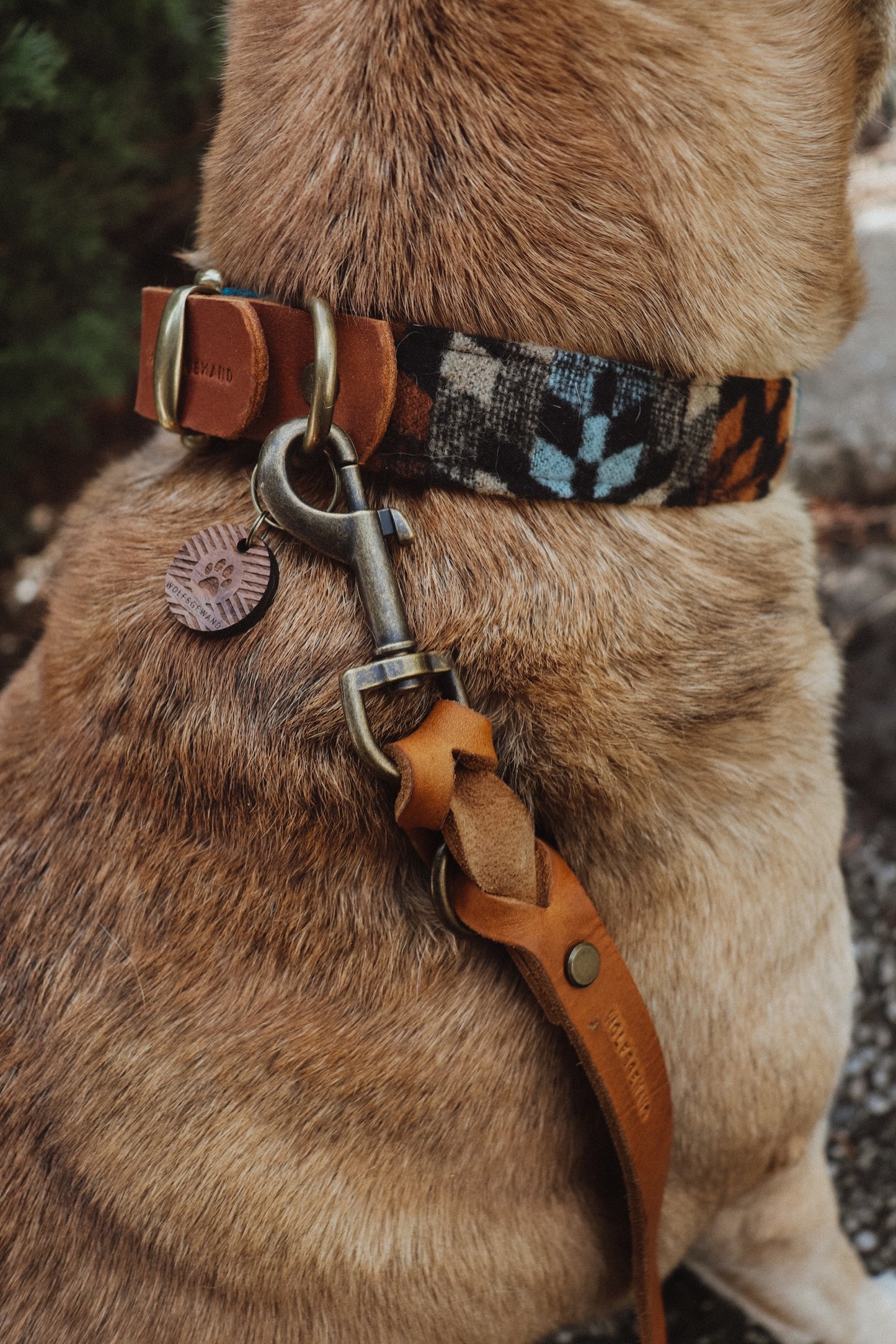 Halsband VALI • Fettleder-Stoff-Kombi | verschiedene Varianten erhältlich