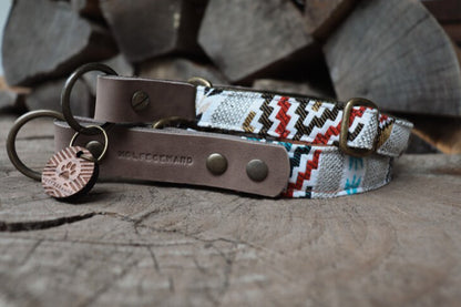 Halsband BRAGI • Fettleder-Stoff-Kombi | verschiedene Varianten erhältlich
