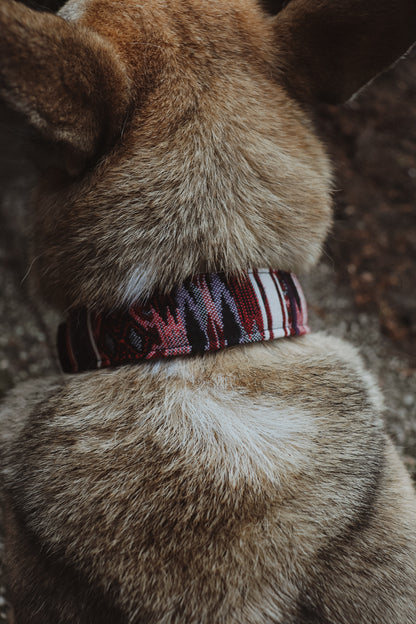 HEL collar in an ethnic look made of greased leather and fabric combination - available in different designs