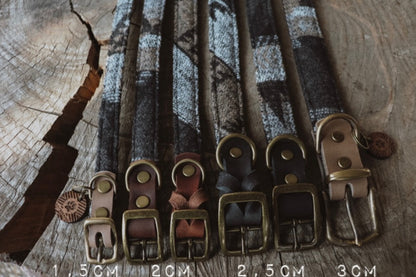 TYR collar in an ethnic look made of greased leather and fabric combination - available in different designs