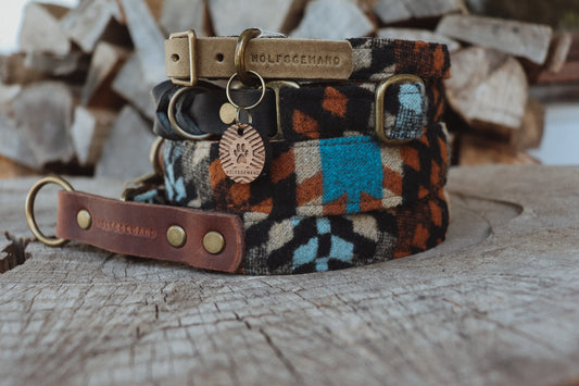 Halsband VALI • Fettleder-Stoff-Kombi | verschiedene Varianten erhältlich