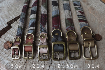 TYR collar in an ethnic look made of greased leather and fabric combination - available in different designs