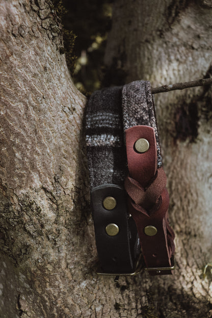 TYR collar in an ethnic look made of greased leather and fabric combination - available in different designs