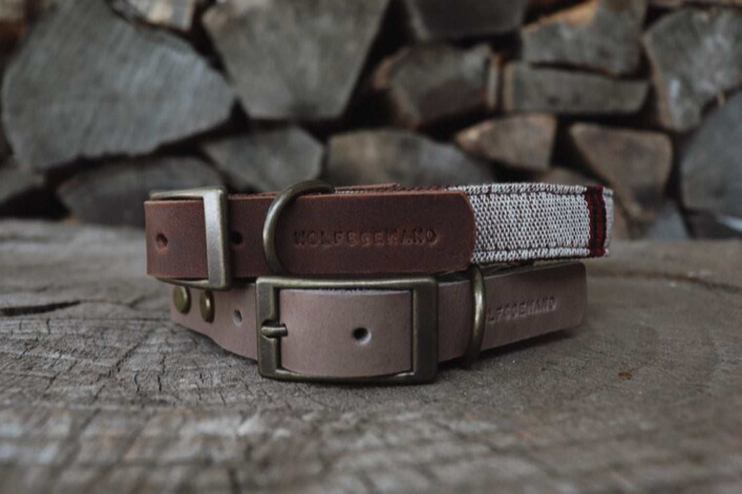 EDDA collar in an ethnic look made of greased leather and fabric combination - available in different designs
