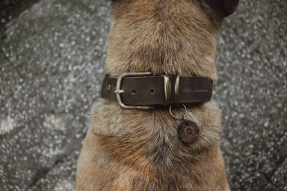 TYR collar in an ethnic look made of greased leather and fabric combination - available in different designs