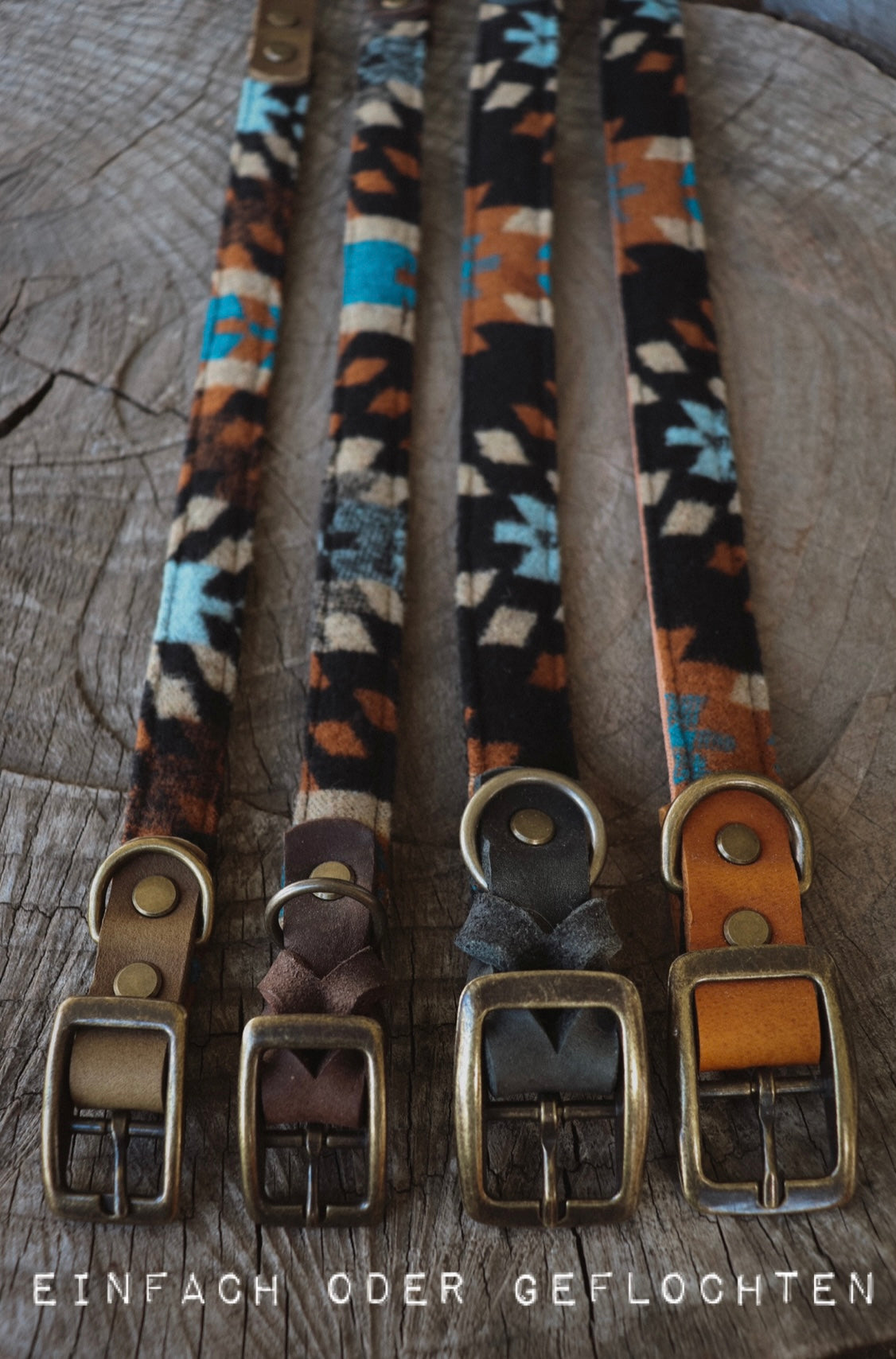 Halsband VALI • Fettleder-Stoff-Kombi | verschiedene Varianten erhältlich