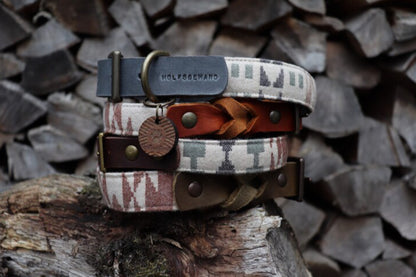 Halsband EMBLA • Fettleder-Stoff-Kombi | verschiedene Varianten erhältlich