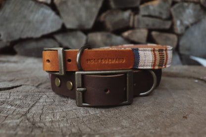GERI collar in an ethnic look made of greased leather and fabric combination - available in different designs