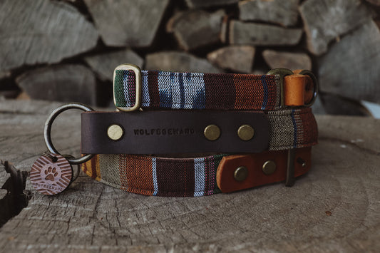 Halsband FREKI • Fettleder-Stoff-Kombi | verschiedene Varianten erhältlich