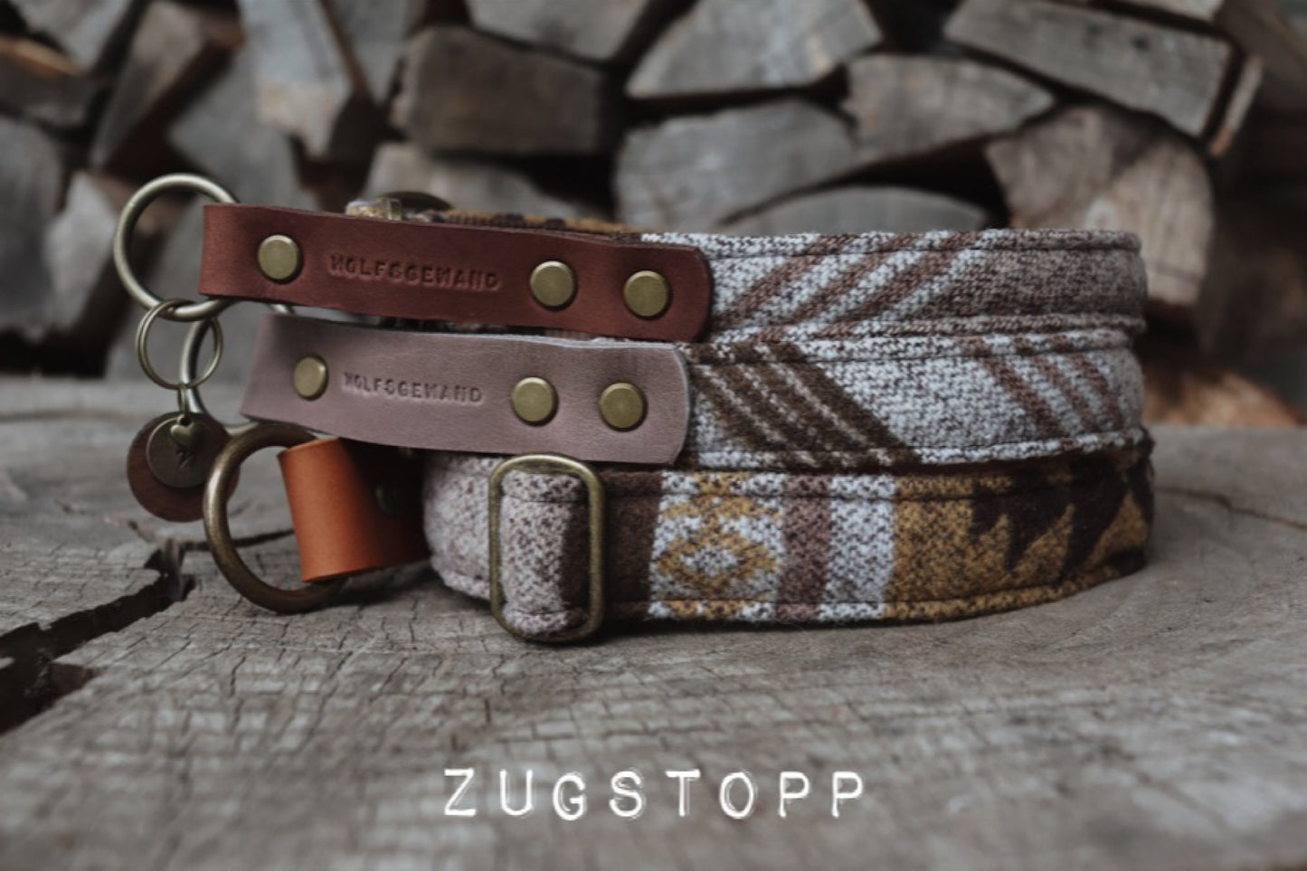 TYR collar in an ethnic look made of greased leather and fabric combination - available in different designs