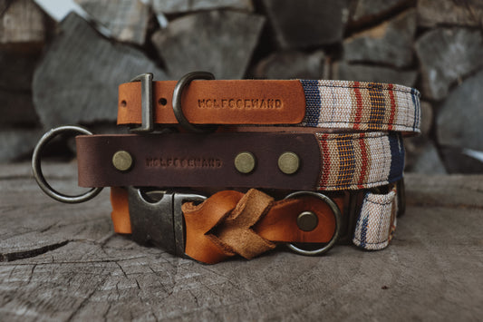 Halsband GERI • Fettleder-Stoff-Kombi | verschiedene Varianten erhältlich