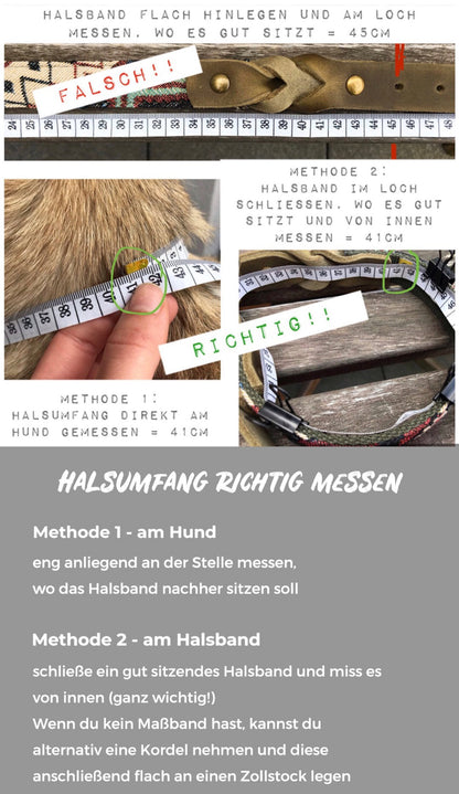 Halsband FRIGG • Fettleder-Stoff-Kombi | verschiedene Varianten erhältlich