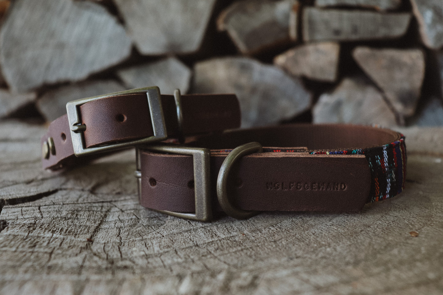 Halsband NOTT • Fettleder-Stoff-Kombi | verschiedene Varianten erhältlich