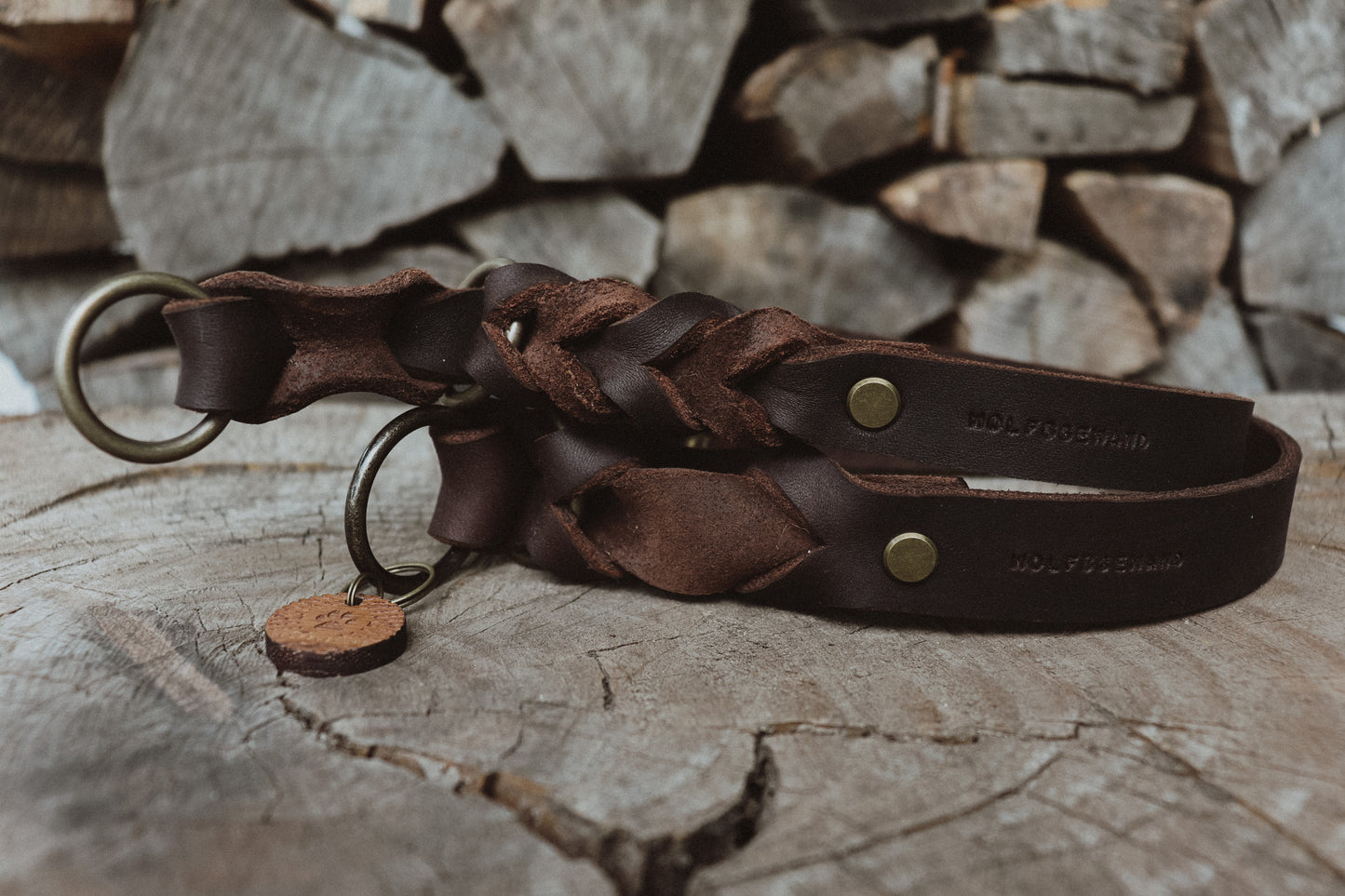 Zugstopp Halsband aus Fettleder | Retrieverhalsband zum Überstreifen