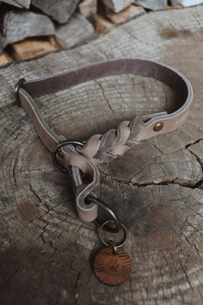 Zugstopp Halsband aus Fettleder | Retrieverhalsband zum Überstreifen