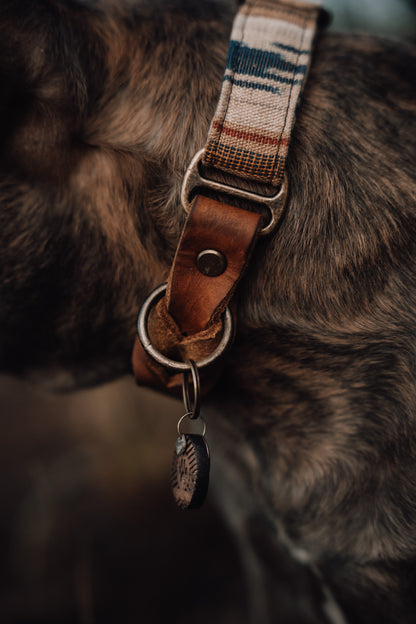 GERI collar in an ethnic look made of greased leather and fabric combination - available in different designs