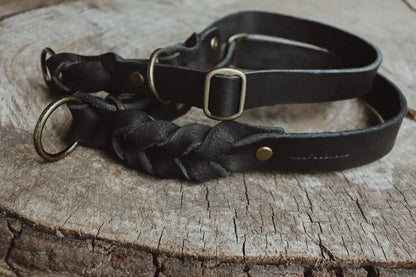 Zugstopp Halsband aus Fettleder | Retrieverhalsband zum Überstreifen