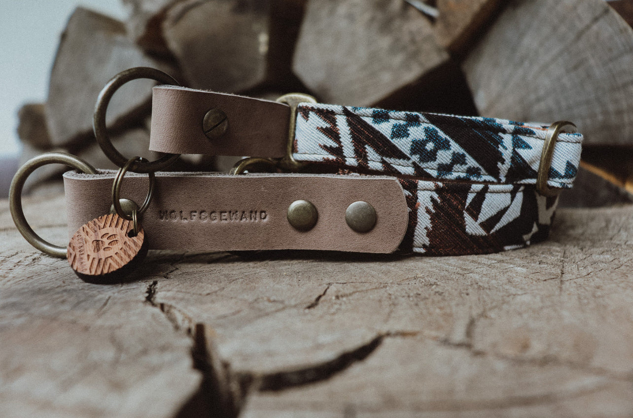 Halsband TYR • Fettleder-Stoff-Kombi | verschiedene Varianten erhältlich