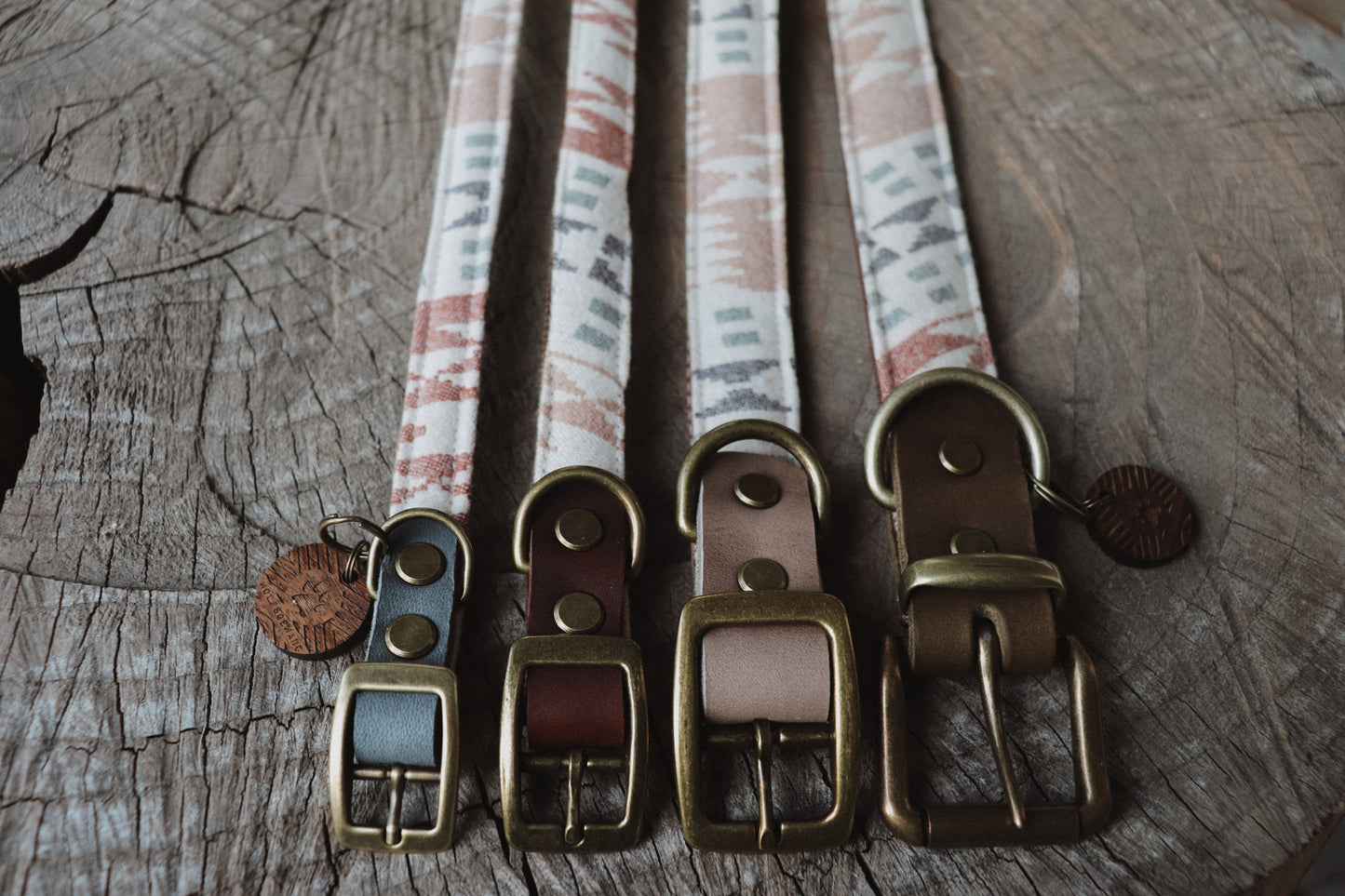 Halsband EMBLA • Fettleder-Stoff-Kombi | verschiedene Varianten erhältlich