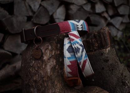 Halsband SAGA • Fettleder-Stoff-Kombi | verschiedene Varianten erhältlich