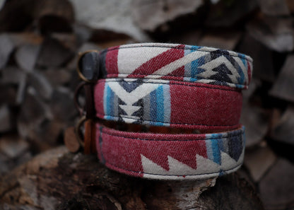 Halsband SAGA • Fettleder-Stoff-Kombi | verschiedene Varianten erhältlich