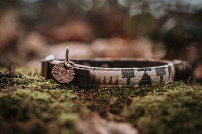 Halsband EMBLA • Fettleder-Stoff-Kombi | verschiedene Varianten erhältlich