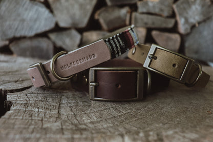 IDUNA collar in an ethnic look made of greased leather and fabric combination - available in different designs