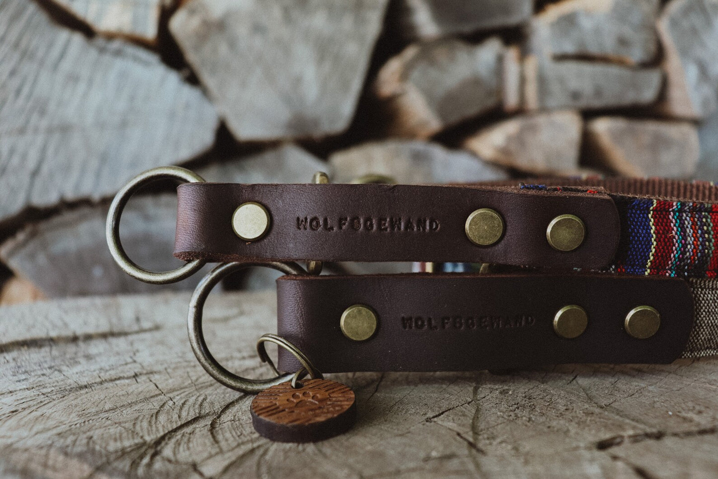 Halsband NOTT • Fettleder-Stoff-Kombi | verschiedene Varianten erhältlich