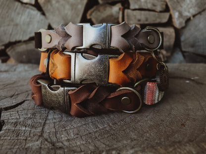 Halsband DAG • Fettleder-Stoff-Kombi | verschiedene Varianten erhältlich