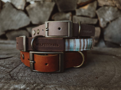 Halsband DAG • Fettleder-Stoff-Kombi | verschiedene Varianten erhältlich