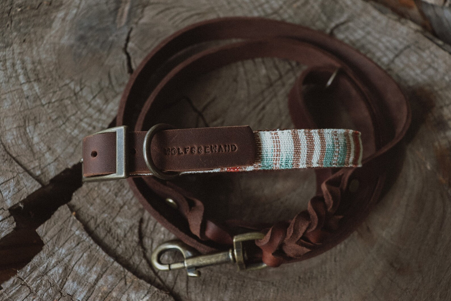 Halsband DAG • Fettleder-Stoff-Kombi | verschiedene Varianten erhältlich