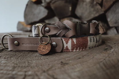Halsband EMBLA • Fettleder-Stoff-Kombi | verschiedene Varianten erhältlich