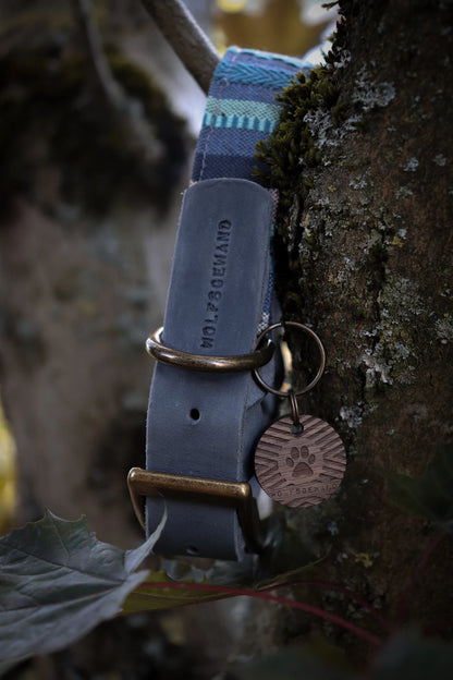 FREY collar in an ethnic look made of greased leather and fabric combination - available in different designs