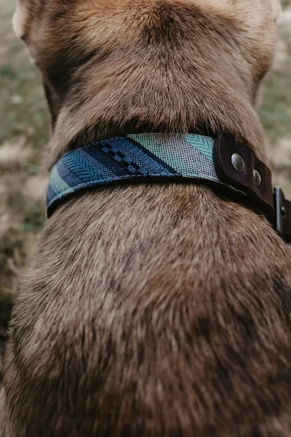 FREY collar in an ethnic look made of greased leather and fabric combination - available in different designs