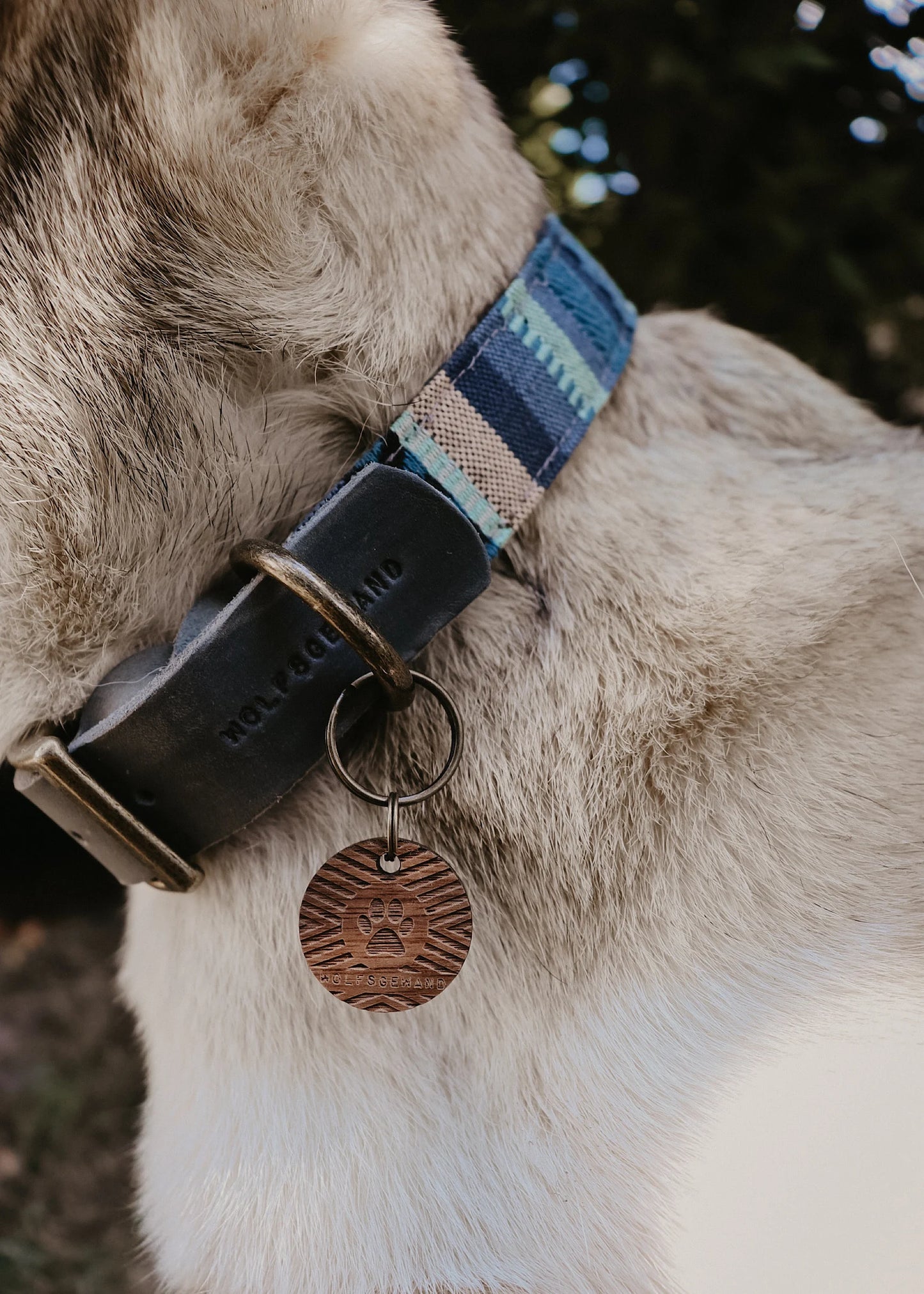 FREY collar in an ethnic look made of greased leather and fabric combination - available in different designs