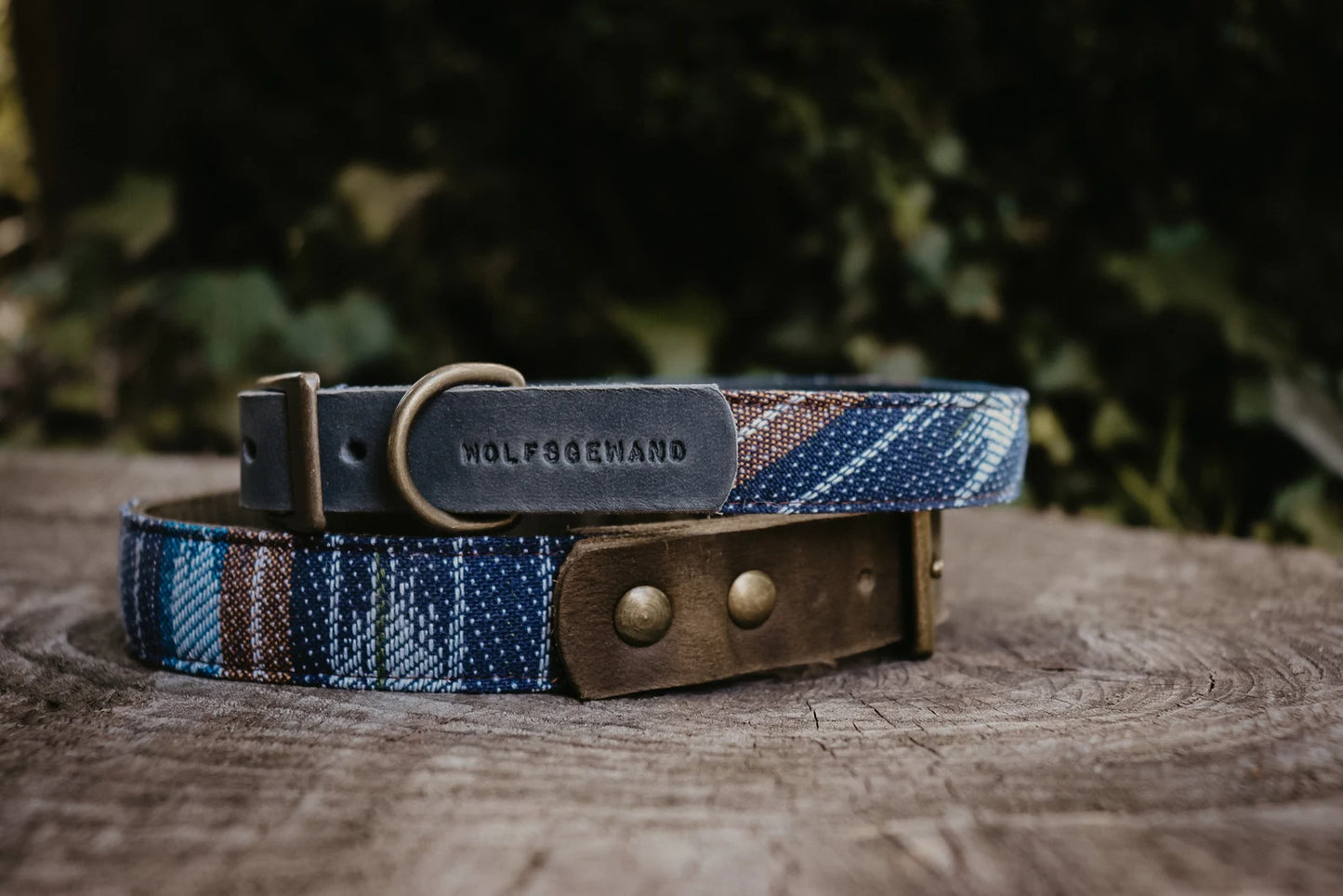THOR collar in an ethnic look made of greased leather and fabric combination - available in different versions