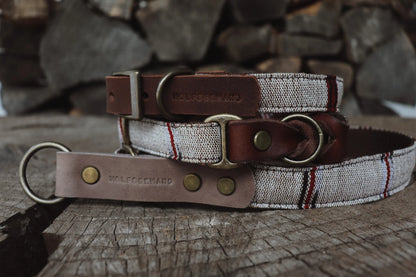 EDDA collar in an ethnic look made of greased leather and fabric combination - available in different designs