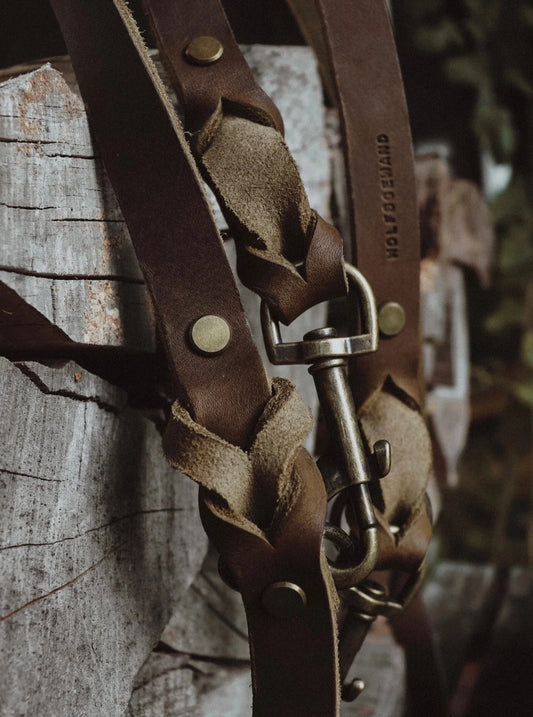 Lederleine 3-fach verstellbar | ca. 1,65m | verschiedene Farben & Breiten erhältlich